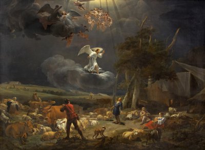 牧羊人的报喜 作者 尼古拉斯·彼得斯（Nicolaes Pietersz）。 Berchem