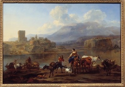 Bercherm van Haarlem（1620-1683）的绘画托盘的通过 作者 尼古拉斯·彼得斯（Nicolaes Pietersz）。 Berchem