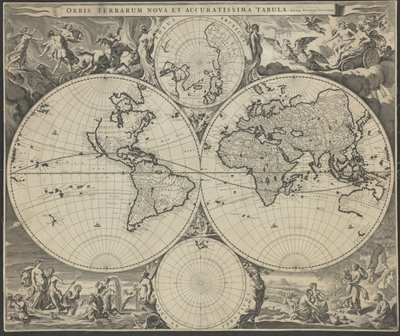 世界上的一个新的，准确的地图，大约1690 作者 尼古拉斯·维舍