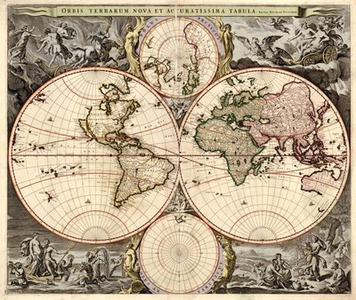 世界上的一个新的，准确的地图，大约1690 作者 尼古拉斯·维舍