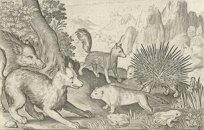 野猪，狐狸，海狸，豪猪和青蛙。 1621 作者 尼古拉斯·德·布鲁因