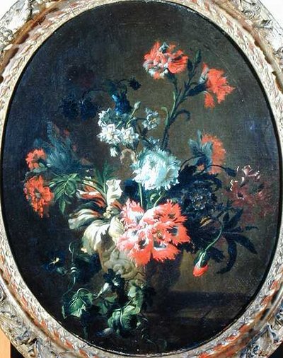 石瓶里的花（布面油画） 作者 Nicolas (attr.to) Baudesson