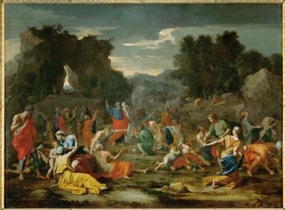 Les Israelites recuillant la manne dans le desert - 以色列人在沙漠中采集吗哪 ... 作者 尼古拉斯 (attr.to) 普桑