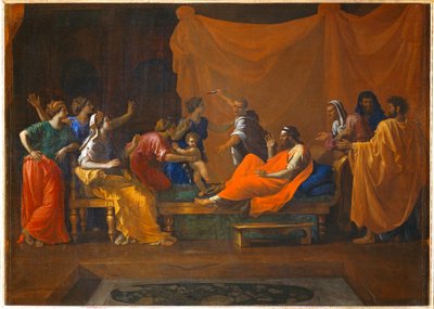 Moise enfant foulant aux pieds la couronne de Pharaon - 婴儿摩西践踏法老的王冠... 作者 尼古拉斯 (attr.to) 普桑