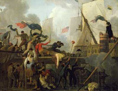 1794年6月1日在Ouessant战役中“Le Vengeur du Peuple”船员的英雄主义 作者 Nicolas Antoine Taunay