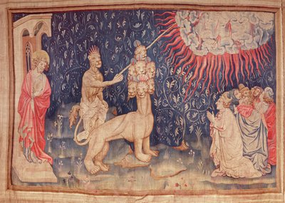 地球的野兽使火从天而降，来自昂热的启示录，1373-87（挂毯） 作者 Nicolas Bataille