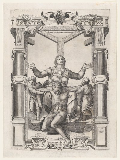 十字架前的天使Pietà，1547年。 作者 尼古拉斯·贝阿特丽泽