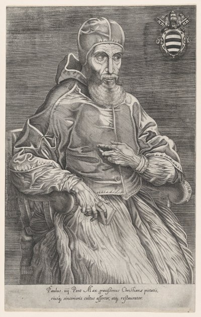 教皇保卢斯四世的画像，1530-66年。 作者 尼古拉斯·贝阿特丽泽