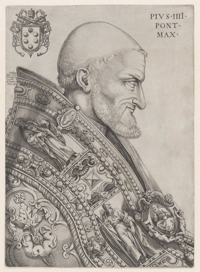 Portrait of Pope Pius IV, mid-16th century., mid-16th century. 作者 尼古拉斯·贝阿特丽泽