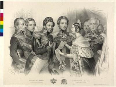 英国维多利亚女王向法国国王路易-菲利普授予骑士勋章 作者 尼古拉斯·尤斯塔什·莫林