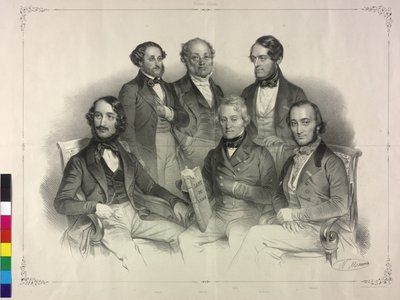 亨利-威廉-恩斯特（Henry Wilhelm Ernst）著名小提琴家的图片（石版画 作者 尼古拉斯·尤斯塔什·莫林