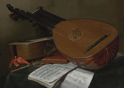 静物与琵琶和吉他 作者 尼古拉斯·亨利（Nicolas Henri Jeaurat de Bertry）