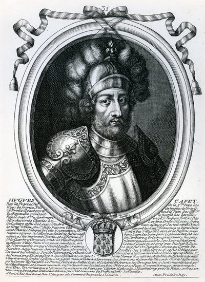 Hugues I Capet（941-96）法国国王，来自&39;法国所有国王的奥古斯特代表，从法拉蒙到路易十四&39;，巴黎，1679年 作者 Nicolas II de Larmessin