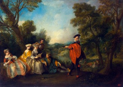 公园里的音乐会"，1720-1743。 作者 尼古拉斯·兰克里特（Nicolas Lancret）