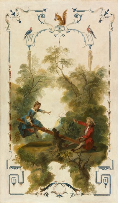 跷跷板c。 1723-1727。 作者 尼古拉斯·兰克里特（Nicolas Lancret）