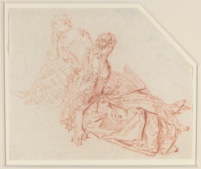 两位坐着的女士 作者 尼古拉斯·兰克里特（Nicolas Lancret）