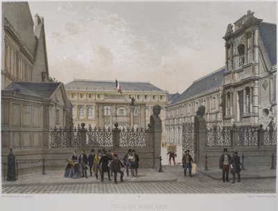 巴黎的美术宫，插图来自&39;巴黎的辉煌&39;，由Henri Charpentier出版，由Philippe Benoist（1817年）1861年刻 作者 尼古拉斯·玛丽·约瑟夫·查普伊