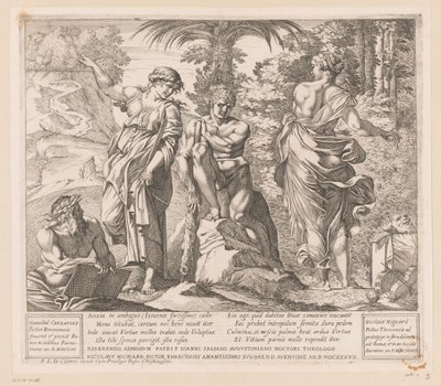 介于美德与邪恶之间的大力士 作者 Annibale Carracci