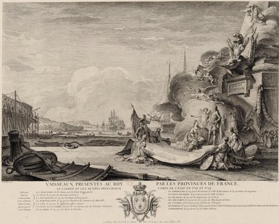 赠送船只的寓意版画，约 1762 年 作者 尼古拉斯·奥佐恩