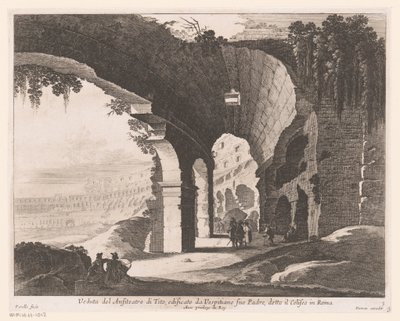 斗兽场内景
Veduta del Anfiteatro di Tito, edificato da Vespitiano (...) （物品上的标题） 作者 加布里埃尔·佩雷尔