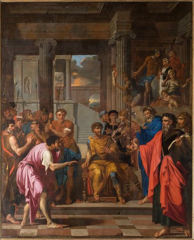 圣保罗使假先知巴-耶酥失明，并使执政官谢尔盖皈依。 作者 尼古拉斯·皮埃尔·卢瓦尔