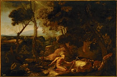 有圣杰罗姆的风景......（布面油画） 作者 尼古拉斯·普桑（Nicolas Poussin）