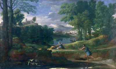 蛇咬人的风景，约 1648 年（布面油画） 作者 尼古拉斯·普桑（Nicolas Poussin）