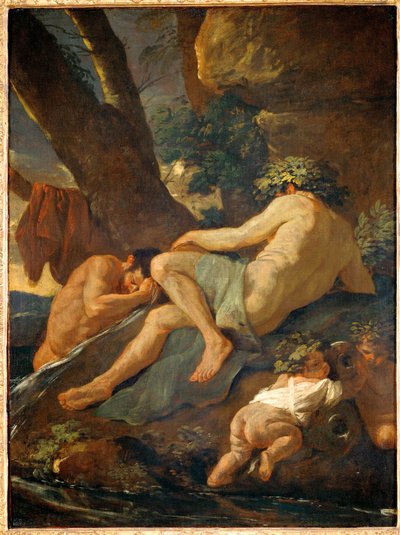 弥达斯在帕克托洛斯河中沐浴 作者 尼古拉斯·普桑（Nicolas Poussin）