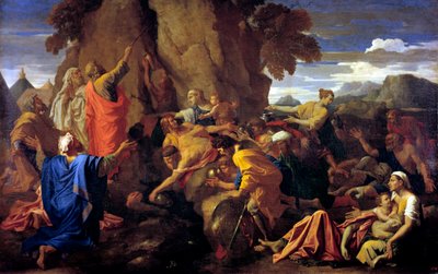 摩西撞击岩石，1649年 作者 尼古拉斯·普桑（Nicolas Poussin）
