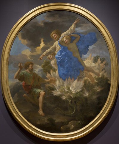 摩西与燃烧的石 膏 作者 尼古拉斯·普桑（Nicolas Poussin）