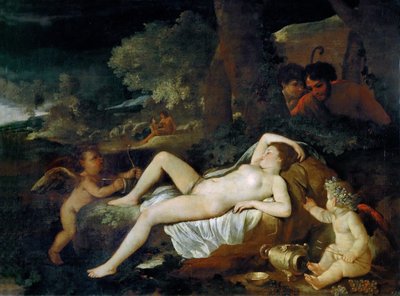 休息与丘比特的金星，约1624年。 作者 尼古拉斯·普桑（Nicolas Poussin）