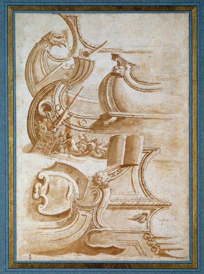 船头和盾牌（取材于朱利奥-罗马诺 作者 尼古拉斯·普桑（Nicolas Poussin）