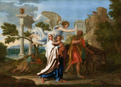 逃往埃及》，约1657年。 作者 尼古拉斯·普桑（Nicolas Poussin）