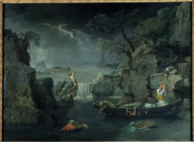 冬天或大雨。尼古拉-普桑（1594-1665）的画作，约1660-1664。布面油画。尺寸：1,18 x 1,60米。 作者 尼古拉斯·普桑（Nicolas Poussin）