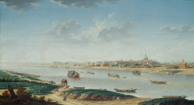 从拉佩看到的萨尔佩特里耶尔，约 1752 年（布面油画） 作者 尼古拉斯·拉格内（Nicolas Raguenet）