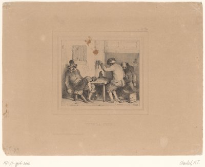酒馆里的三个醉鬼
欢乐万岁（物上标题）
1837年素描（系列标题）
1837年沙莱的素描（系列标题） 作者 Antoine Dewasme Pletinckx