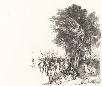 行军中的长枪兵 作者 亚历山大·加布里埃尔（后）Decamps
