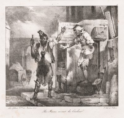 Charlet的石版画素描：彩色之前的形式，1823年。 作者 亚历山大·加布里埃尔（后）Decamps
