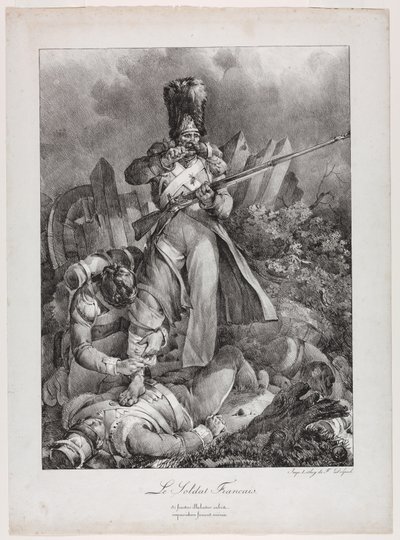 法国士兵Le Soldat法国人，1818年。 作者 亚历山大·加布里埃尔（后）Decamps
