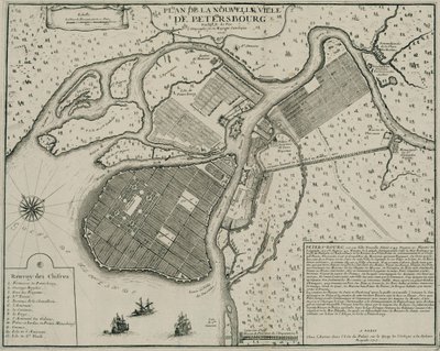 圣彼得堡地图，1717年 作者 尼古拉斯·德·费