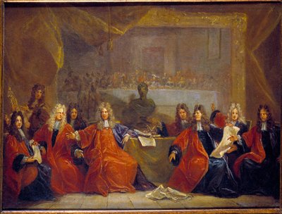 Le prevot des Marchands et les echevins de la ville de Paris 商议于 1 月 30 日为路易十四的康复提供盛宴 作者 尼古拉斯·德·拉吉利埃