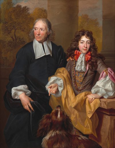 一个年轻人和他的导师的画像，1685年。 作者 Nicolas de Largillière