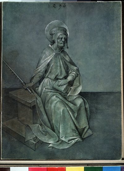 "使徒西蒙》 水彩画和墨水 尼科劳斯-亚历山大-迈尔-冯-兰茨胡特（1450-1510 年） 1496 年 莫斯科普希金博物馆 作者 来自兰茨胡特的尼古拉·亚历山大·梅尔
