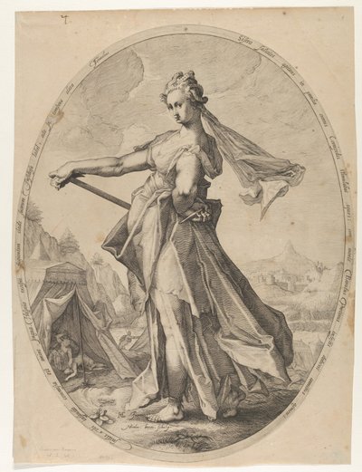 Jahel来自《旧约》中的英雄和女英雄，约1597年。，约1597年。 作者 尼古拉斯·布劳