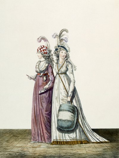 1797年的“时尚画廊”中的晚礼服，图34和图35 作者 尼古拉斯·冯·海德洛夫