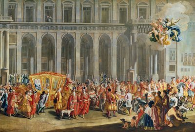 离开Palazzo Reale di Capodimonte的那不勒斯总督Alois Thomas von Harrach（1669-1742）（详见68613） 作者 Nicolo Maria Russo或Rossi