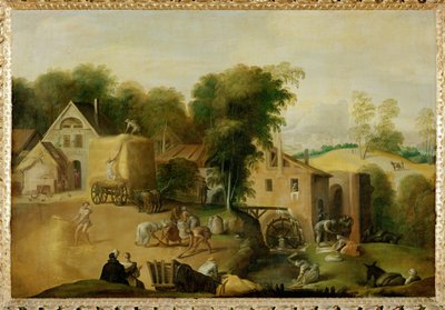 Le vannage du grain - 从谷壳中分离小麦... 作者 Nicolò dell 'Abate