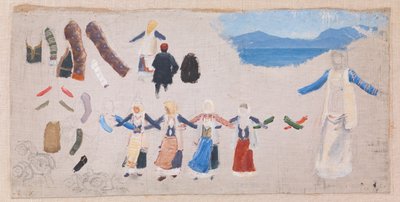 跳舞的女人、服装细节和风景 作者 尼尔斯·斯科夫加德