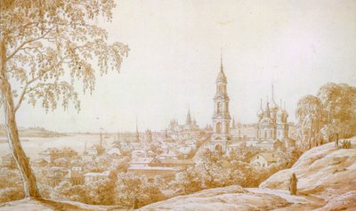 俄罗斯科斯特罗马的景色，1838年。   作者 尼坎多尔·格里戈里耶维奇·切尔涅佐夫