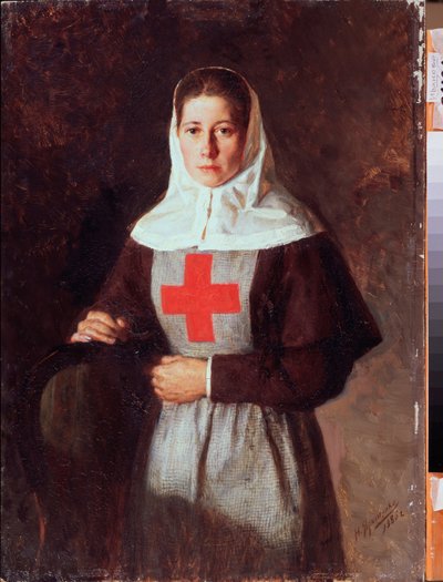Une infirmiere (A Nurse) - Peinture de Nikolai Alexandrovich Yaroshenko (Yarochenko) (1846-1898), huile sur carton 作者 尼古拉·亚历山德罗维奇·雅罗斯申科